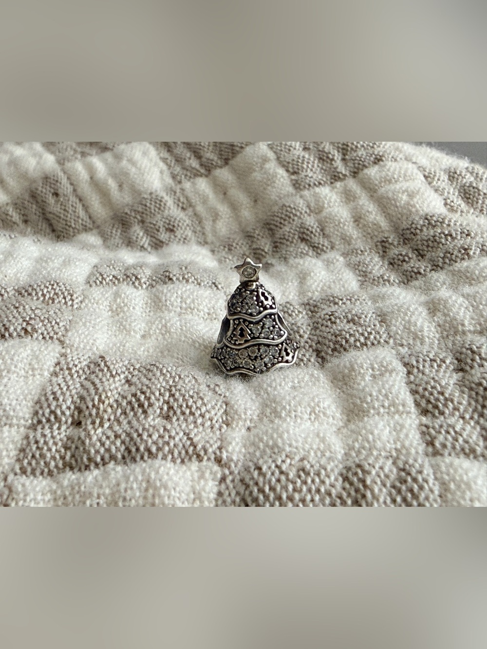Pandora Sterling Silver Christmas Tree Charm with Star Accent - Silver